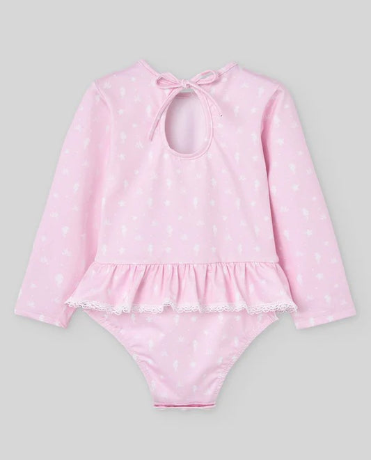 PAZ RODRIGUEZ Bañador bebé caballitos de mar BAÑO Ref. 082-193200 Rosa Tiza