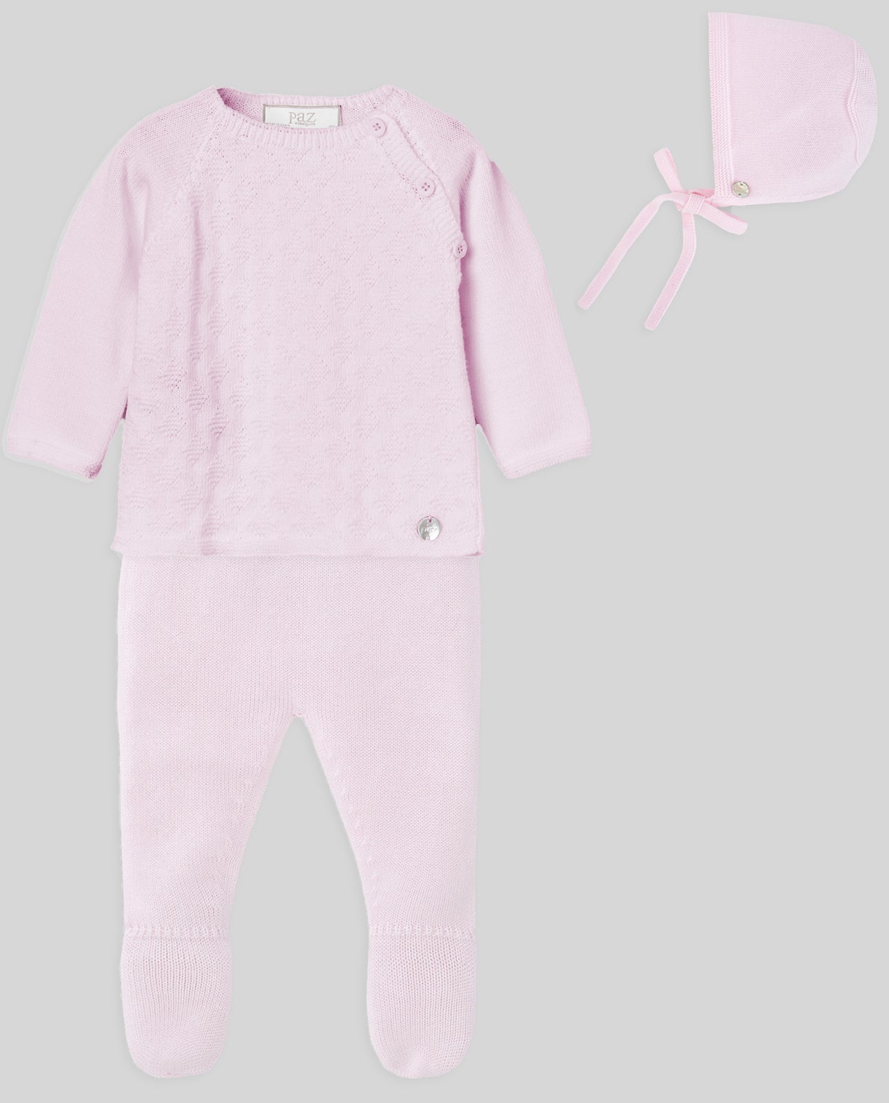 PAZ RODRIGUEZ Cto. Jubon- Polaina- Capota REGALO 113-123189 Rosa