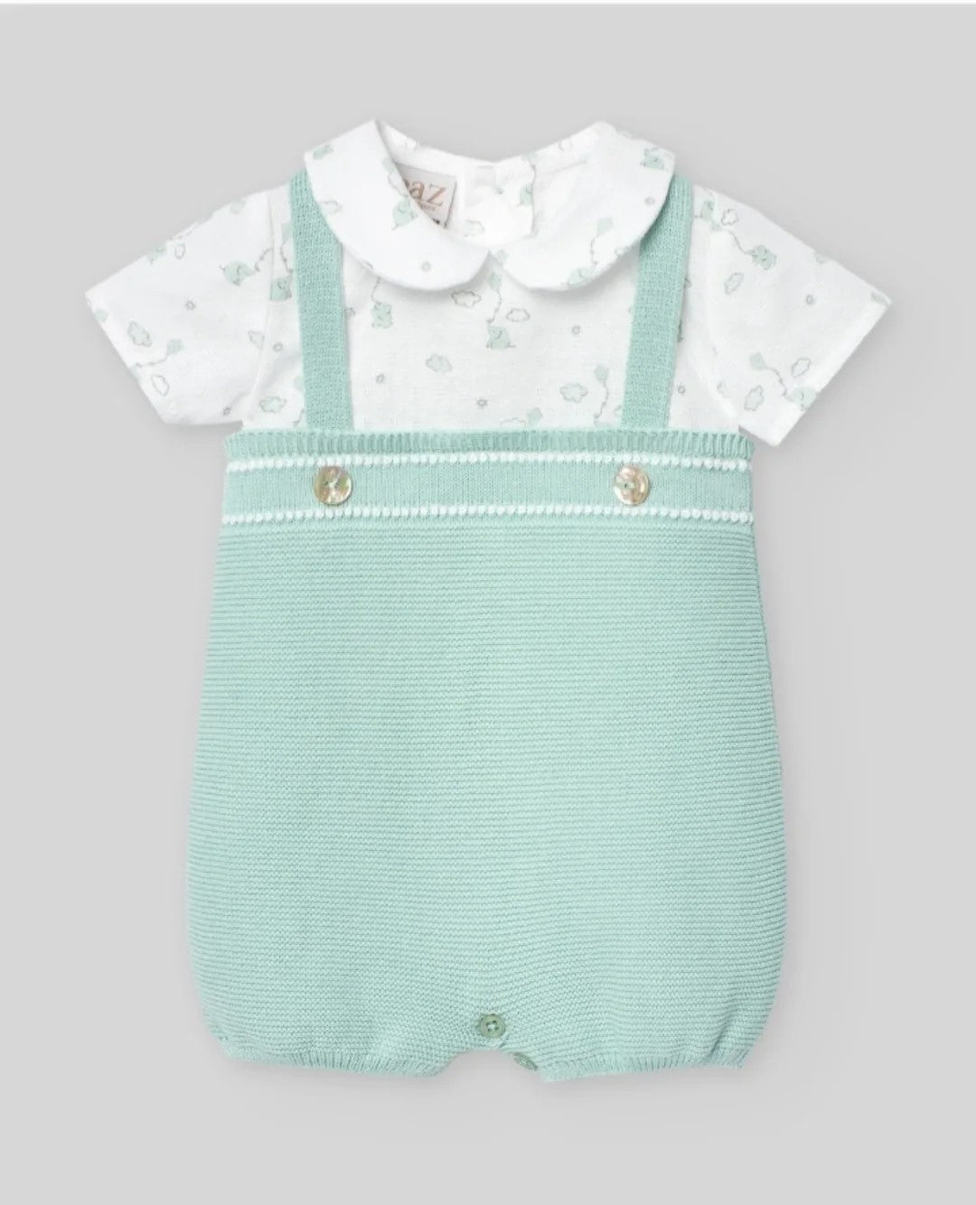 Recien nacido. PAZ RODRIGUEZ .  Pelele pto/tela BICO Ref. 122544-1301