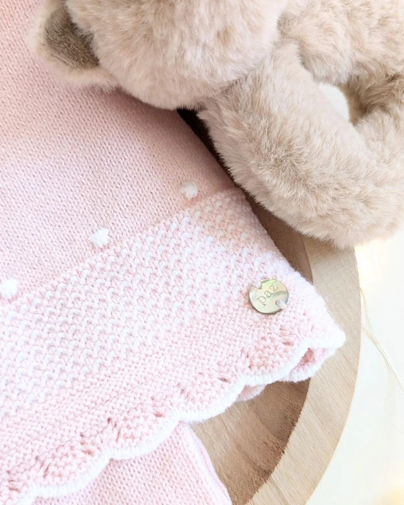 PAZ RODRIGUEZ  Conjunto Polaina . Recien nacido Ref :113-102785 Rosa Tiza