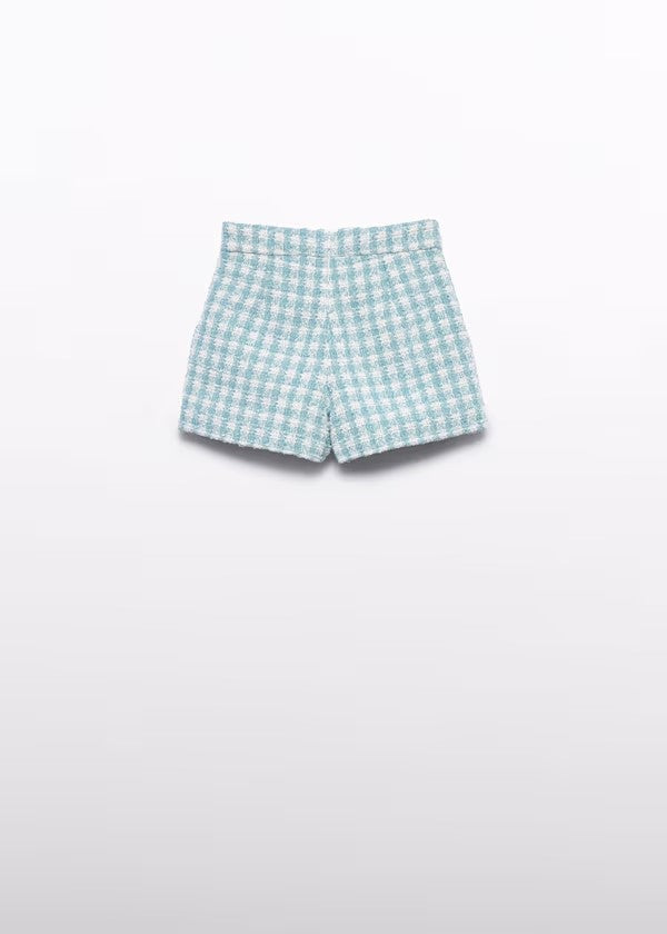ABELYLULA  Bermuda cuadros lurex niña Ref. 5719-009 Agua