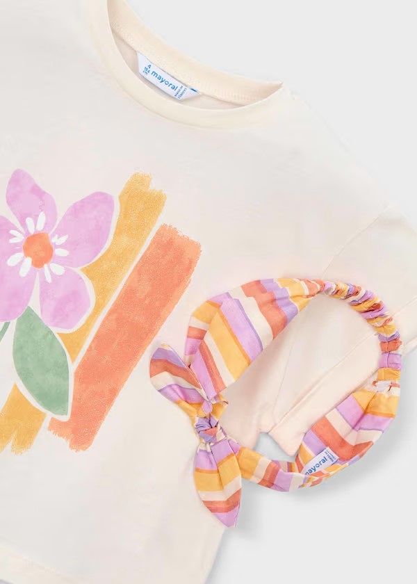 Camiseta con coletero estampado niña Ref. 3010-094