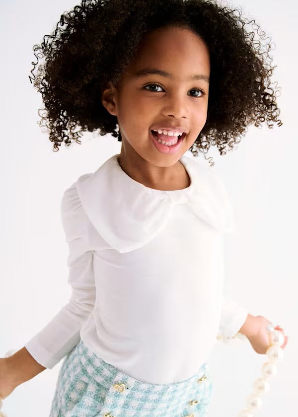 ABELYLULA  Camiseta gasa lazada niña Ref. 5610-006 Crudo