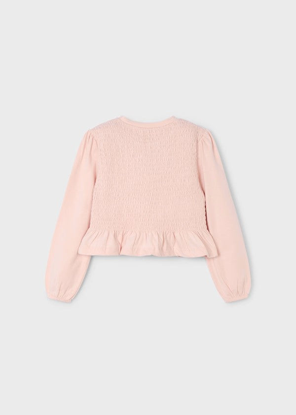 Camiseta nido de abeja niña Ref. 4007-090 Rosa pastel