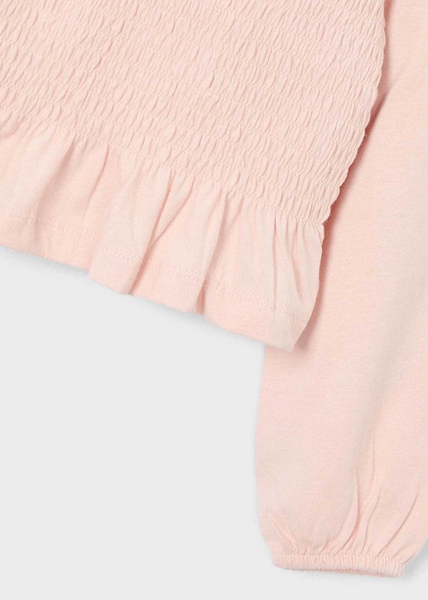 Camiseta nido de abeja niña Ref. 4007-090 Rosa pastel