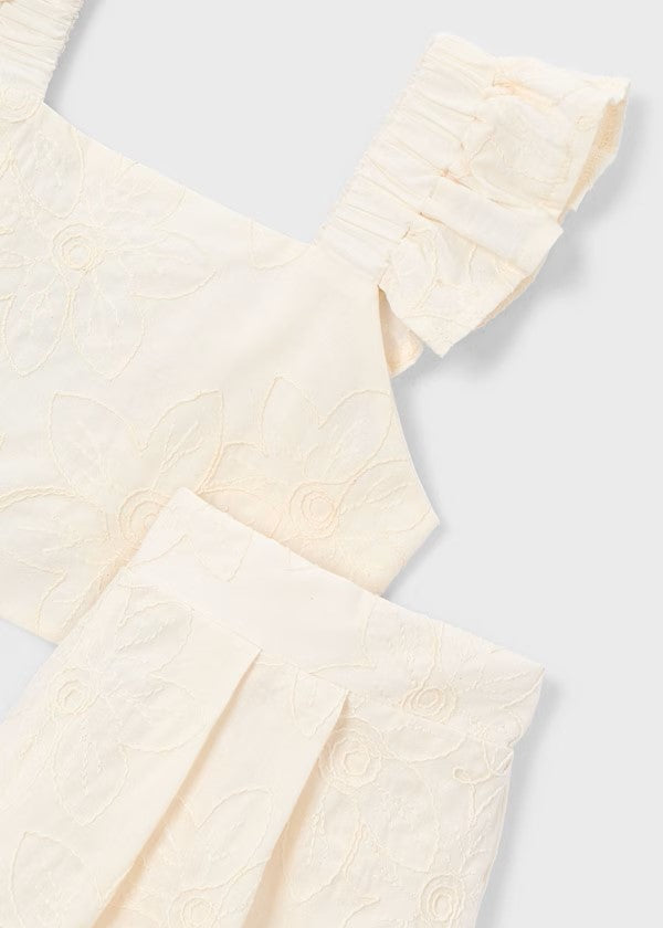 Conjunto bermuda y top volantes ceremonia niña Ref. 3235-088