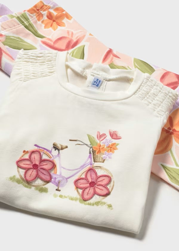 Conjunto legging y camiseta flor bebé Ref. 1747-028