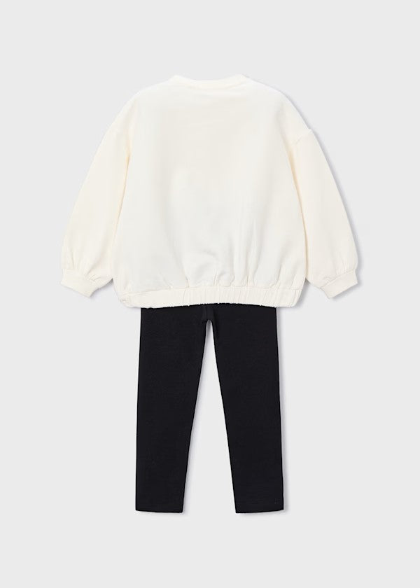 Conjunto legging y sudadera lazo niña Ref. 4720-026 Negro
