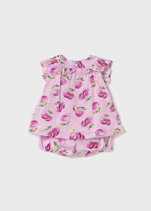 Conjunto pantalón bombacho y blusón frutas bebé Ref. 1238-018
