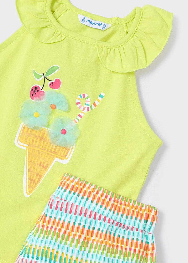 Conjunto pantalón corto y camiseta helado niña Ref. 3214-066