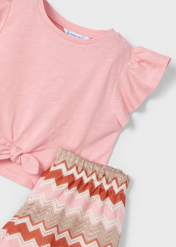 Conjunto pantalón corto zigzag y camiseta niña Ref. 3209-055