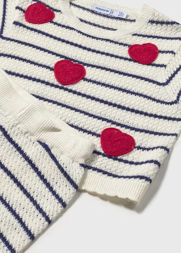 Conjunto pantalón y camiseta corazones bebé Ref. 1516-026