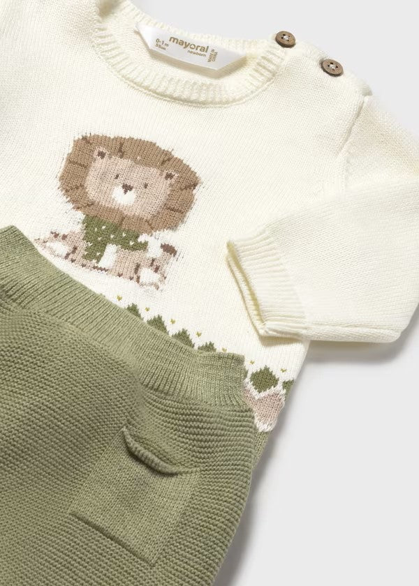 Conjunto pantalón y suéter tricot recién nacido Ref. 2563-072