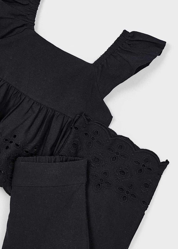 Conjunto pantalón y top perforados niña Ref. 3561-051