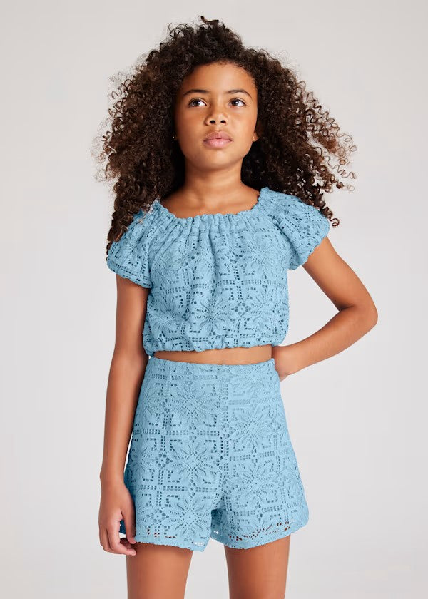 Pantalón corto encaje chica Ref. 6213-046