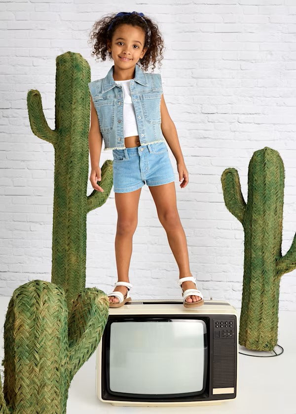 Pantalón corto vaquero básico niña Ref. 236-076