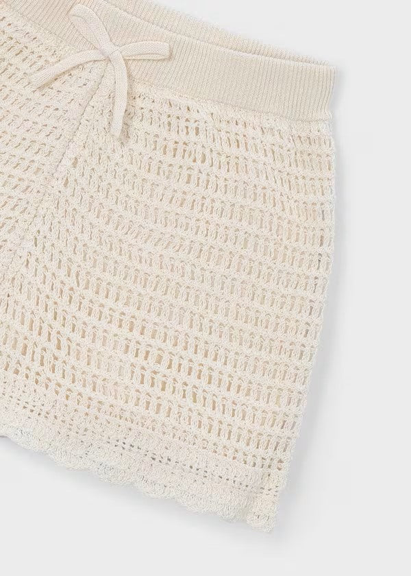 Conjunto Top crochet niña Ref. 3029-067 / Short calado niña Ref. 3223-050