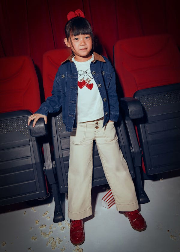 Pantalón sarga niña Ref. 4576-079 Almendra