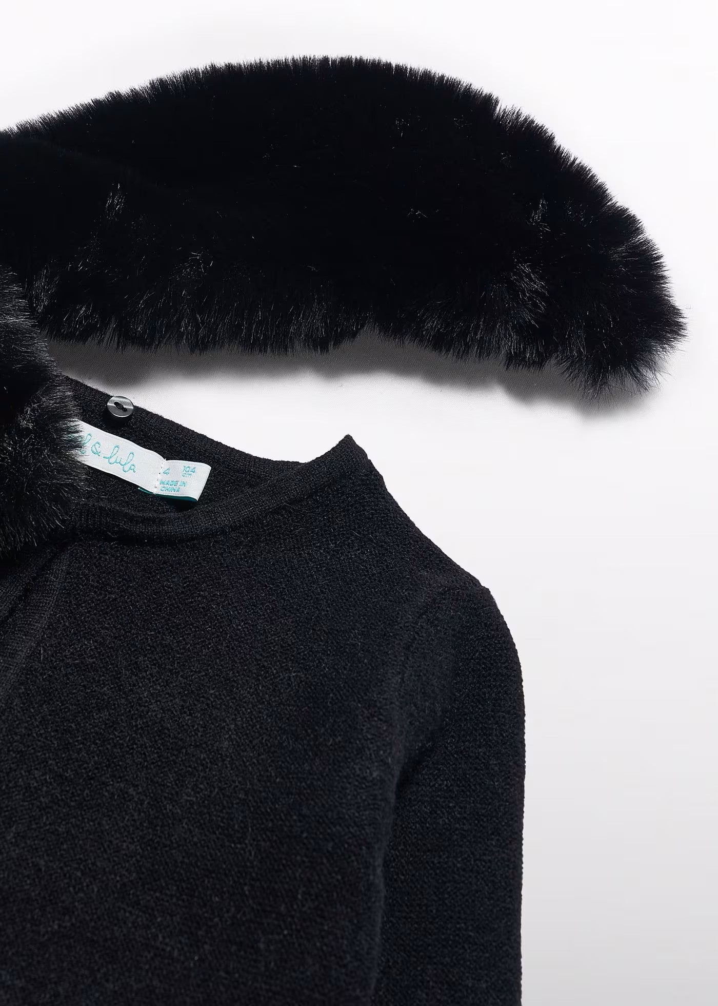 Abel&Lula Rebeca tricot cuello pelo NEGRO niña Ref. 5828-089