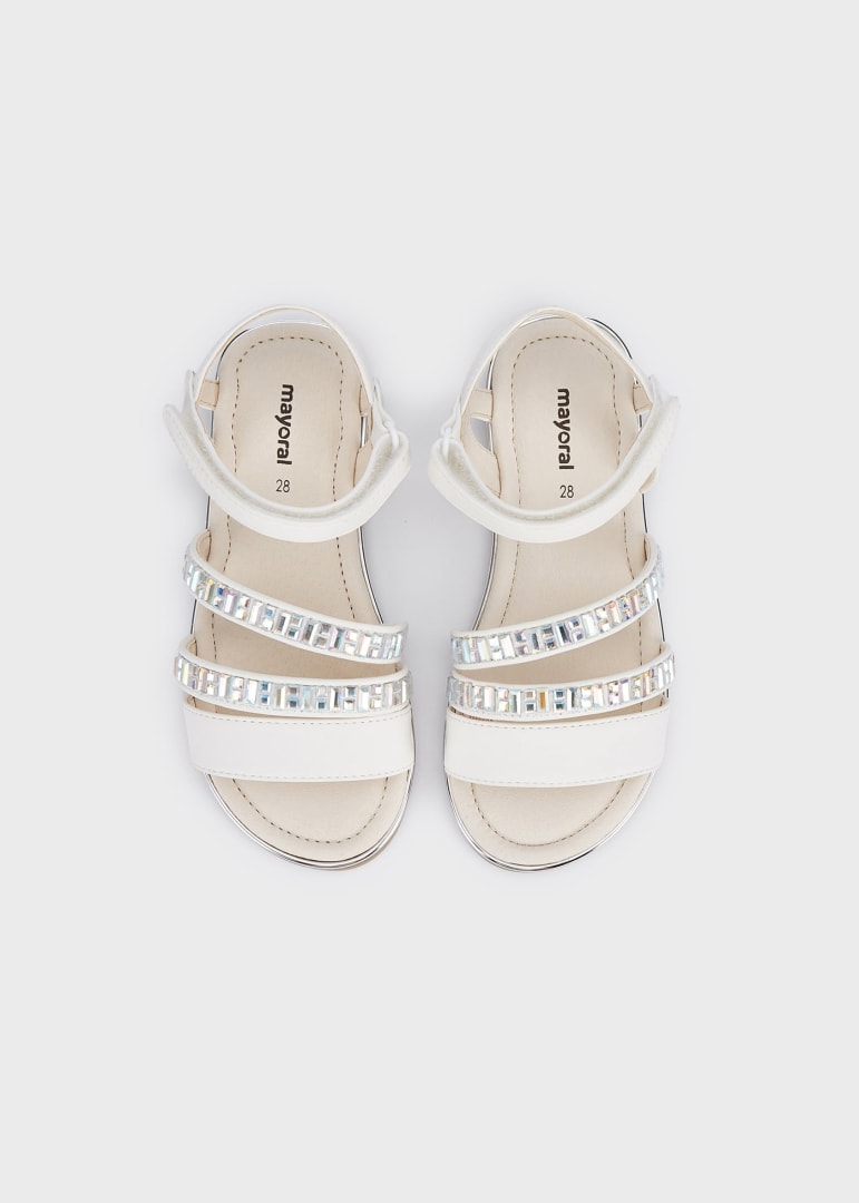 c. Sandalia de brillos con cierre de velcro para niña GDE Art. 23-45449-027