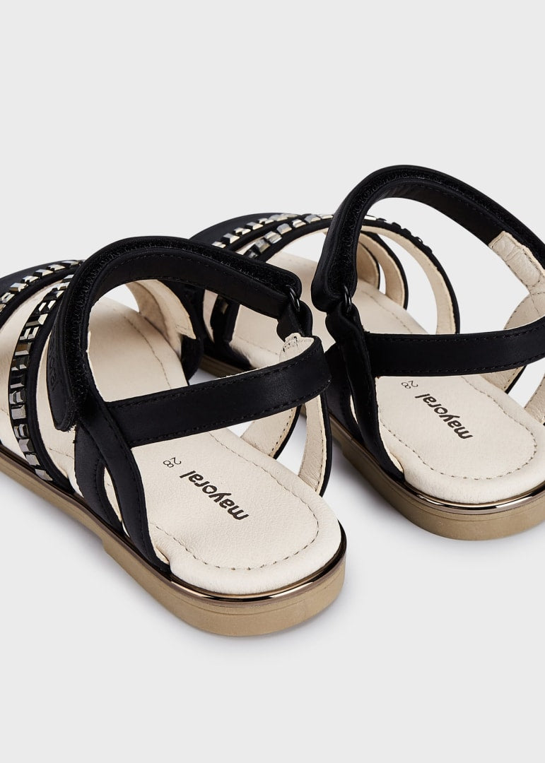 c. Sandalia de brillos con cierre de velcro para niña GDE Art. 23-45449-028