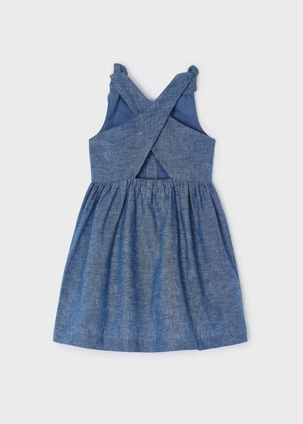 Vestido botones lino niña Ref. 3928-030