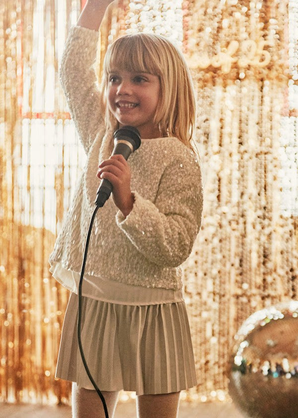 Vestido combinado lentejuelas niña Ref. 4925-049