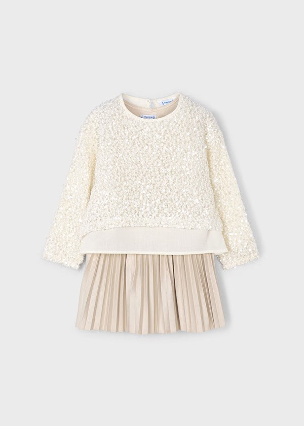 Vestido combinado lentejuelas niña Ref. 4925-049