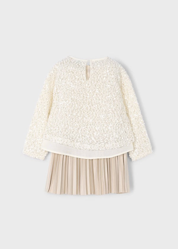 Vestido combinado lentejuelas niña Ref. 4925-049