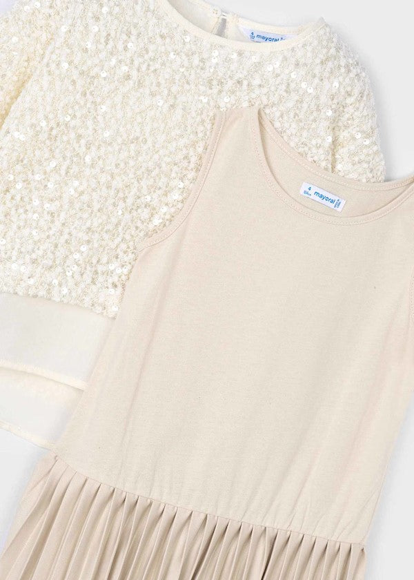 Vestido combinado lentejuelas niña Ref. 4925-049