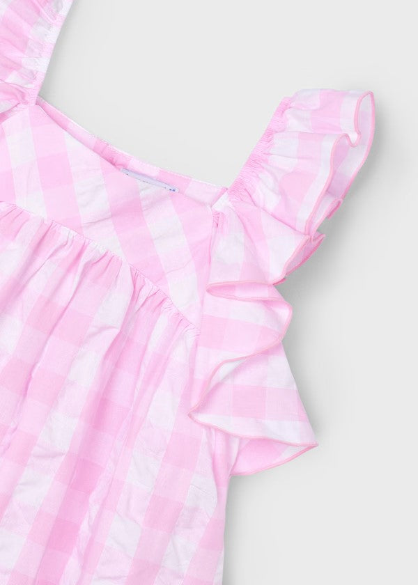 Vestido cuadros vichy niña Ref. 3935-088 Color Malva