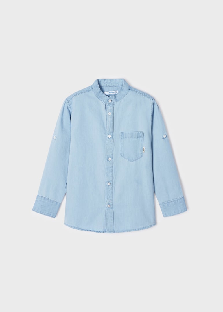 Camisa cuello mao de manga larga con algodón sostenible para niño Art 3166-22
