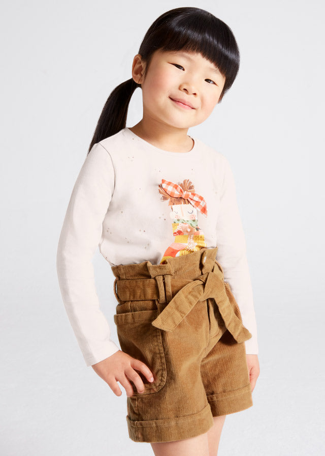 Pantalón corto de pana para niña