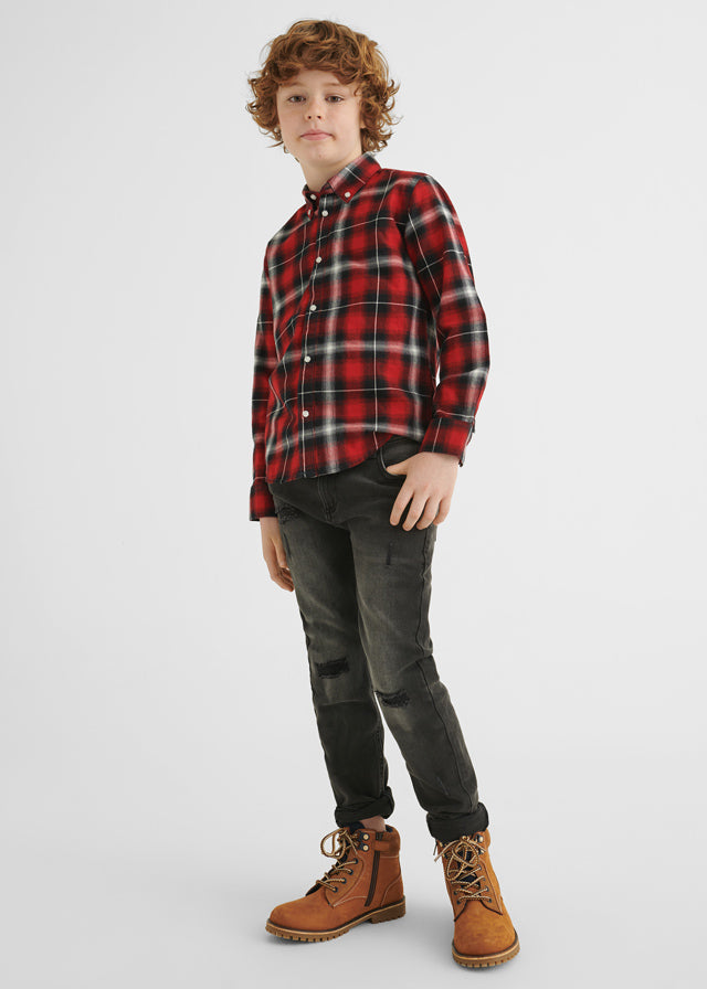 Pantalón de mezclilla straight fit con rotos para chico ECOFRIEND 7581-62