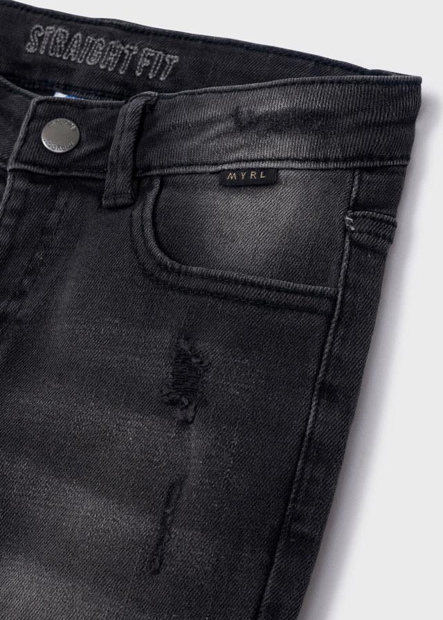 Pantalón de mezclilla straight fit con rotos para niño ECOFRIENDS 4597-9