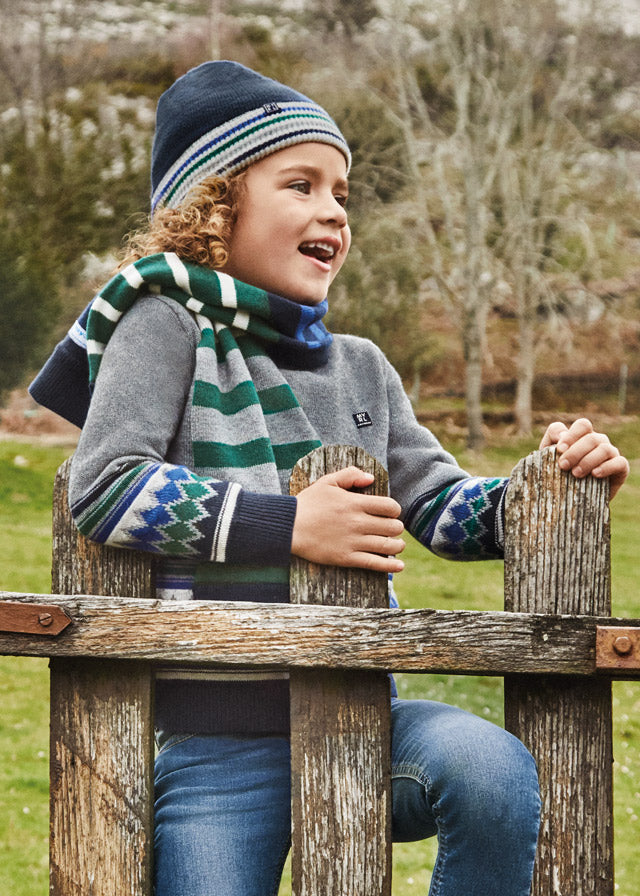 Suéter con jacquard posicionado para niño ref. 4387-96