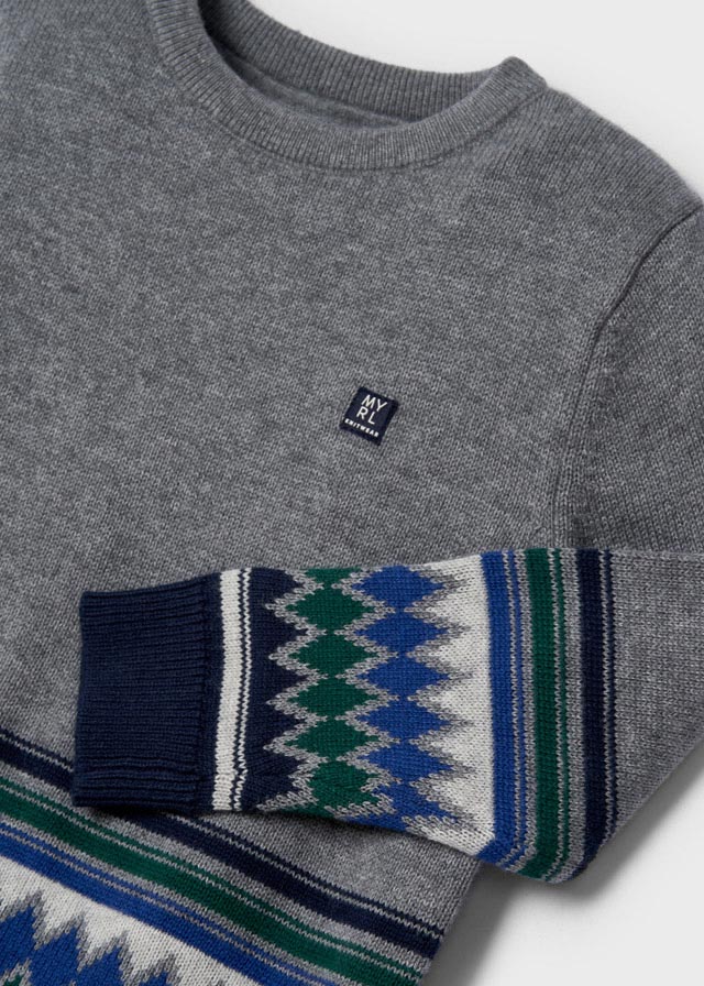 Suéter con jacquard posicionado para niño ref. 4387-96