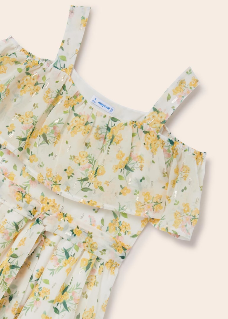 Vestido con estampado floral de gasa para chica Art. 6913-019
