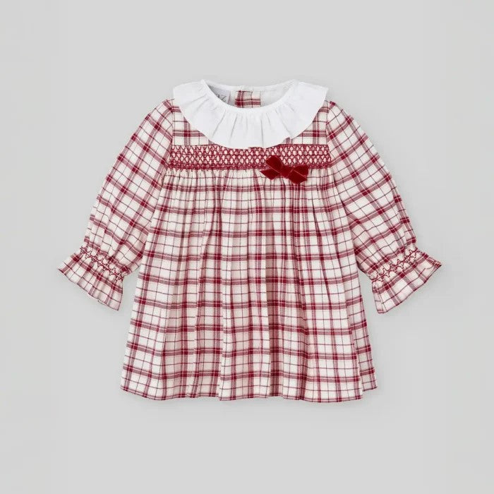 PAZ RODRIGUEZ Vestido cuadros bebe ACEBO Ref. 004 153024 Rojo