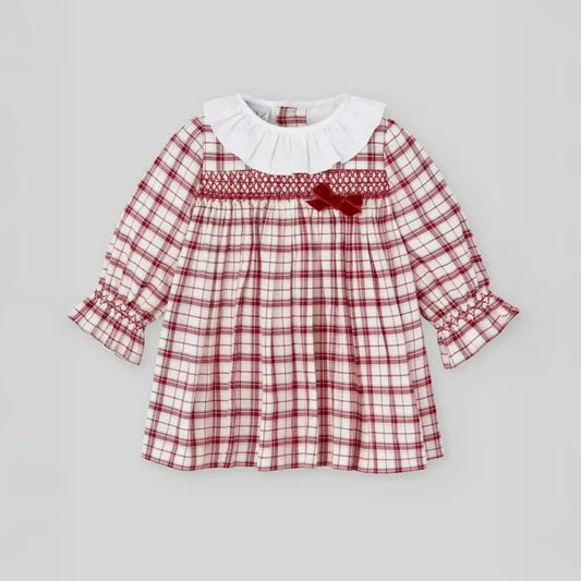PAZ RODRIGUEZ Vestido cuadros bebe ACEBO Ref. 004 153024 Rojo