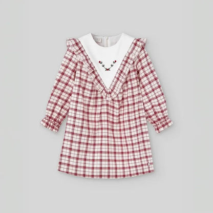 PAZ RODRIGUEZ Vestido cuadros niña ACEBO Ref. 004 153026 Rojo