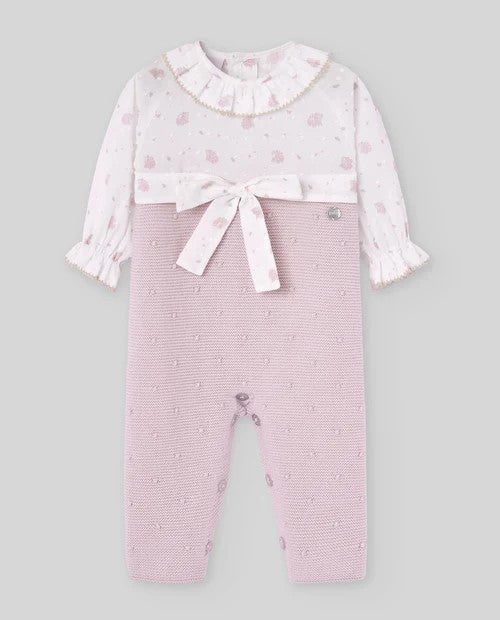 PAZ RODRIGUEZ  Pelele ERIZOS. Recien nacida. Ref. 102899 Malva