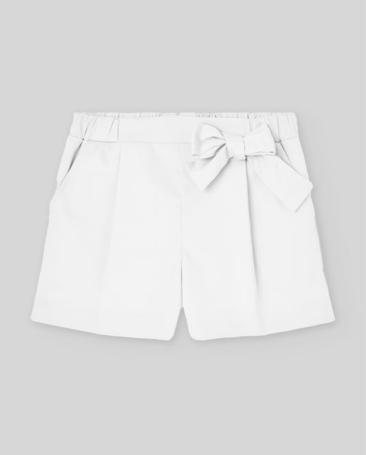 PAZ RODRIGUEZ Blusón ANADE 032-153662 Azul Cielo / Pantalon corto inrfantil niña FRUTITAS 007-158587 Blanco