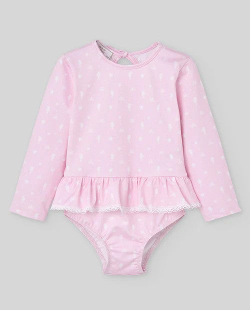PAZ RODRIGUEZ Bañador bebé caballitos de mar BAÑO Ref. 082-193200 Rosa Tiza