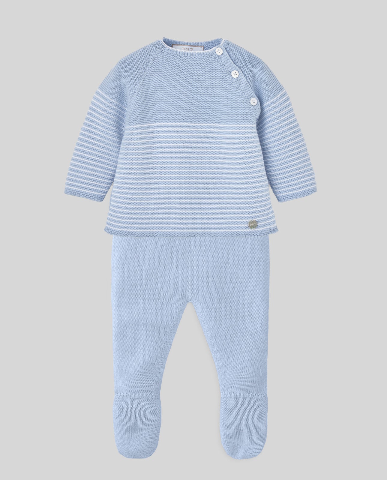 PAZ RODRIGUEZ Conjunto jubon - Polaina 103-123190 Azul cielo- Blanco