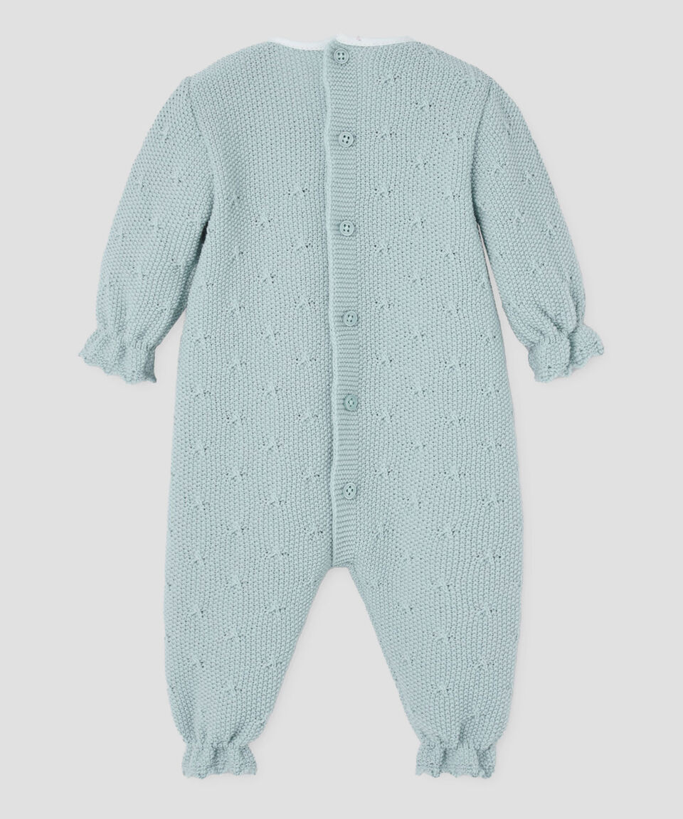 PAZ RODRIGUEZ  Pelele niña BABERO SEMILLA Ref. 005-102953 Verde tiza