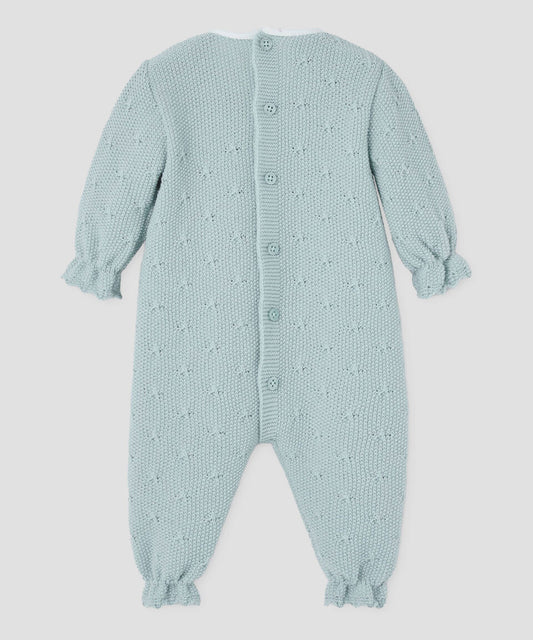 PAZ RODRIGUEZ  Pelele niña BABERO SEMILLA Ref. 005-102953 Verde tiza