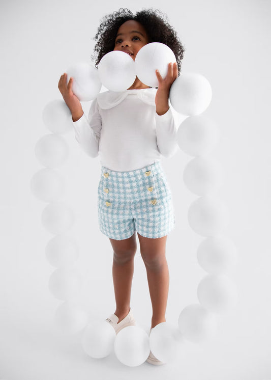 ABELYLULA  Bermuda cuadros lurex niña Ref. 5719-009 Agua