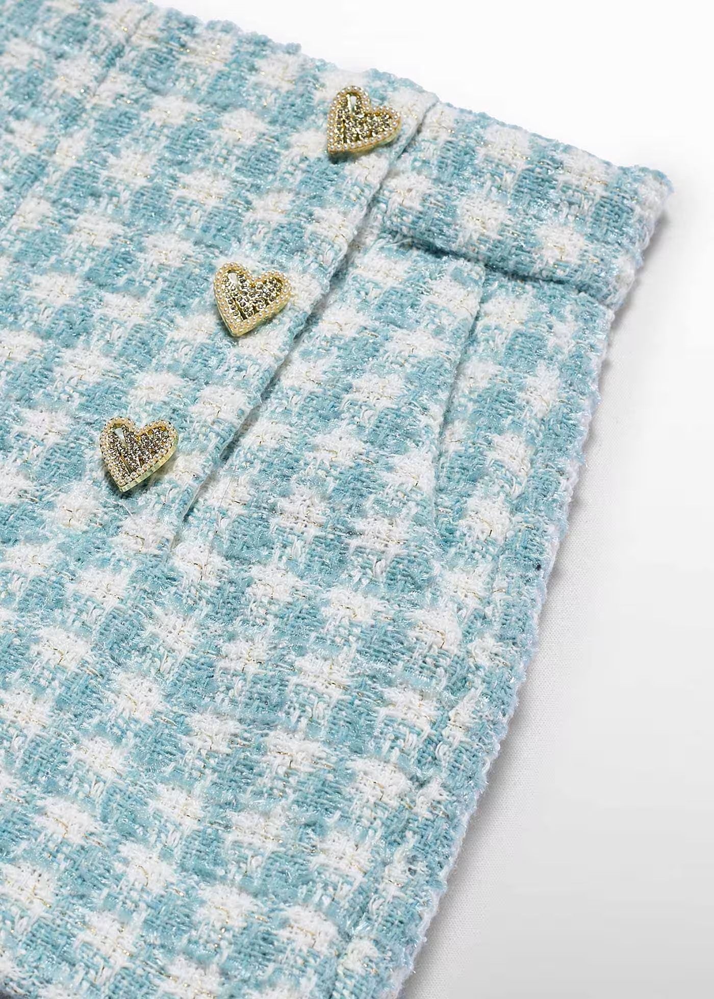 ABELYLULA  Bermuda cuadros lurex niña Ref. 5719-009 Agua