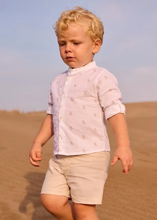 Bermuda vestir con lino bebé Ref. 1215-047